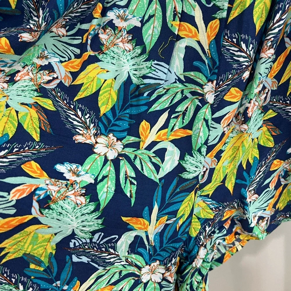 BeBop Tropical Leaf Print Romper - Picture 3 of 5